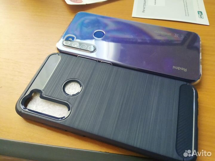 Чехол для Redmi Note 8 (синий графит и карбон)