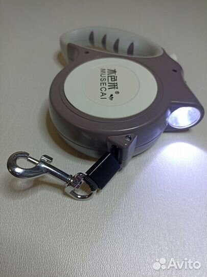 Поводок рулетка для собак с фонариком