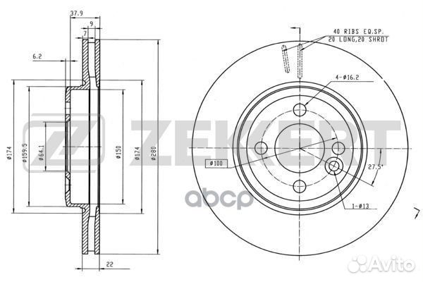 Диск торм. перед. Mini Clubman (R55 R55N) 07