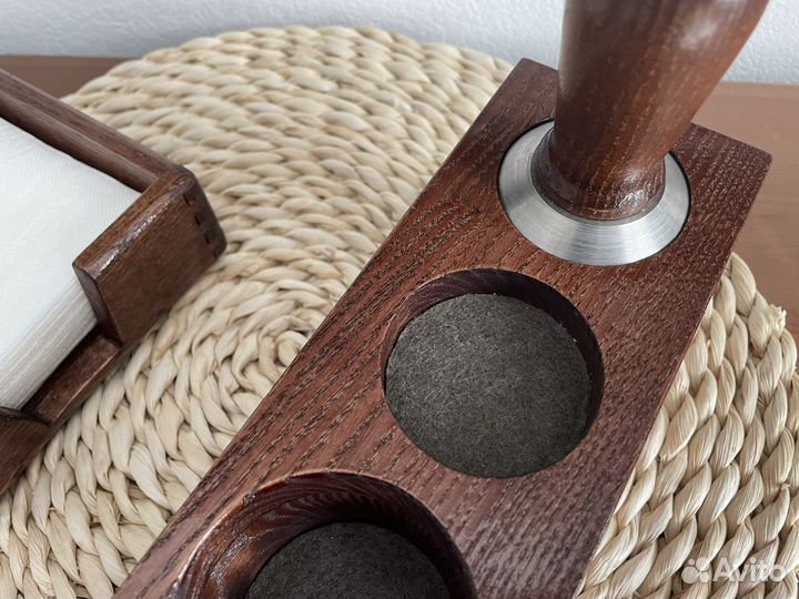 Деревянные подставки для темпера и рожка Delonghi