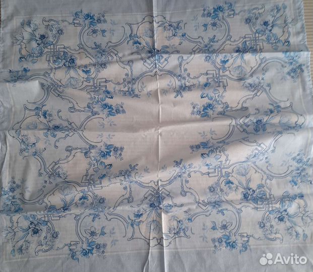 Платок на голову новый Иваново хлопок Голубой