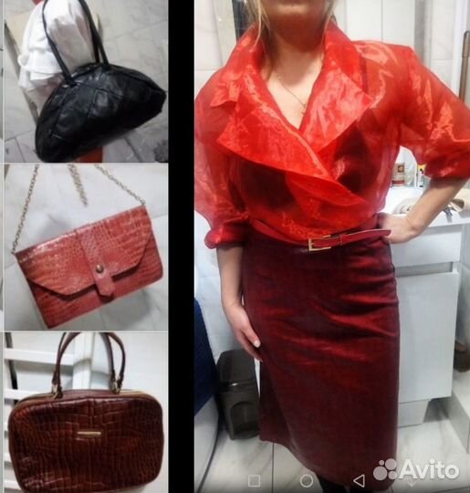 Сумка кожа рюкзак портфель винтаж клатч кроше