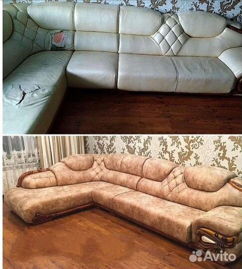 Перетяжка мягкого мебеля любой сложности