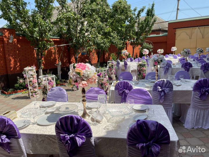 Столы и стулья с посудой на прокат и в аренду