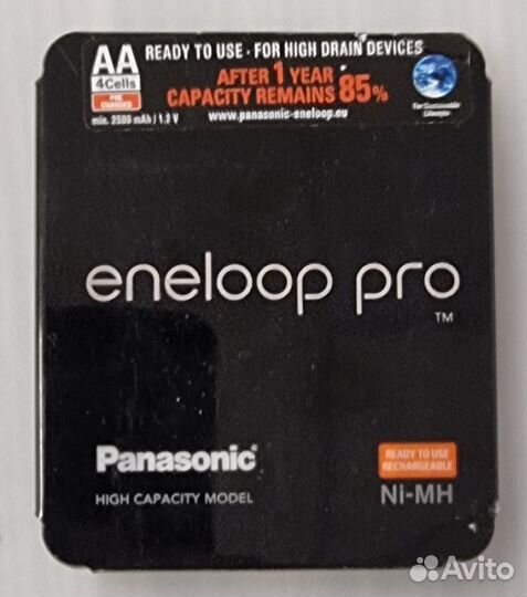 Аккумулятор AA 2450mAh Panasonic Eneloop Pro 4шт