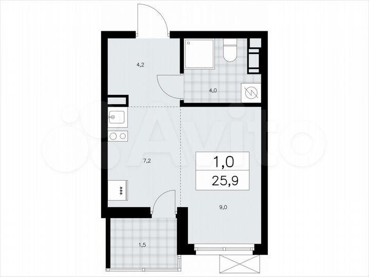 Квартира-студия, 25,9 м², 11/11 эт.