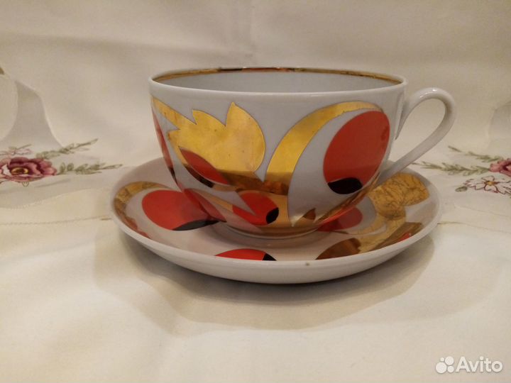 Чайная пара Золотое(райское) Яблоко Вербилки СССР