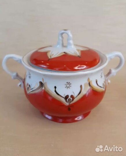 Кофейный сервиз Красный бутон Барановка