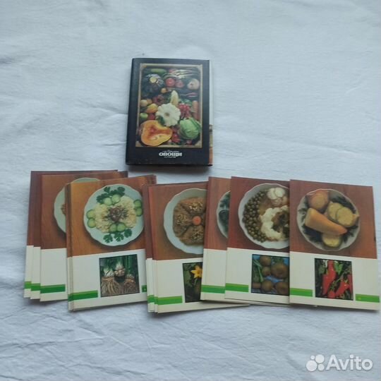 2 Набора открыток Кактусы и набор Овощи