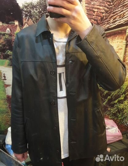 Кожаное пальто