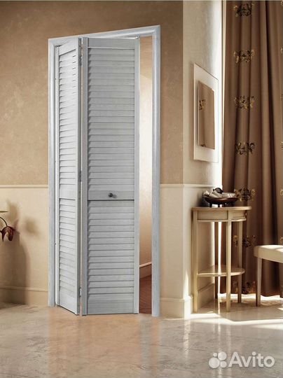 Дверь жалюзийная серый ясень 803мм