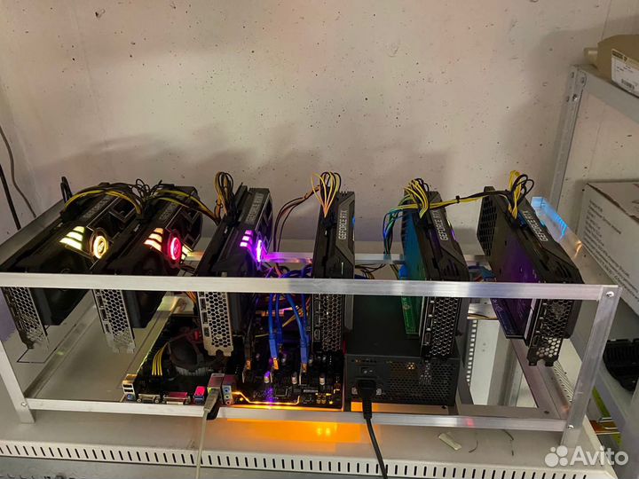 Майнинг ферма nvidia palit RTX 3070 не Lhr 372 mh