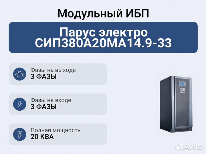 Модульный ибп Парус электро сип380А20ма14.9-33