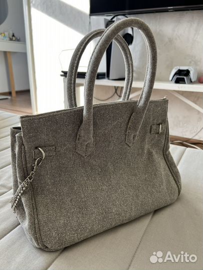 Сумка джинсовая birkin серый