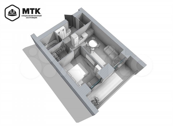 1-к. квартира, 41,9 м², 6/8 эт.