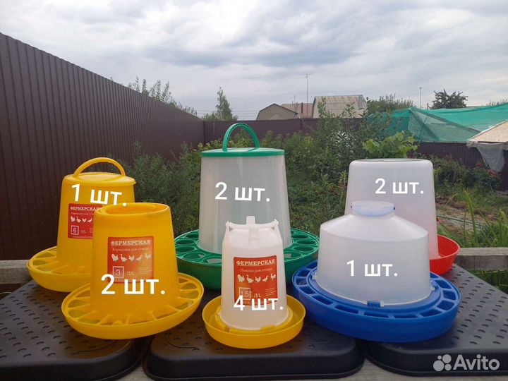 Поилки и кормушки для домашней птицы