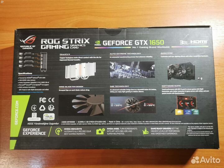 Видеокарта Asus geforce 1650 OC Gaming