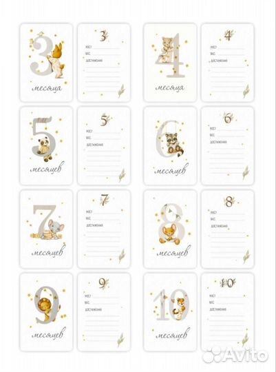 Карточки для фотосессии малыша