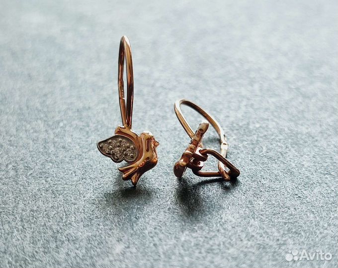 Золотые серьги детские 585 пробы