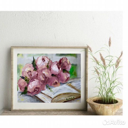 Картина маслом Пионы