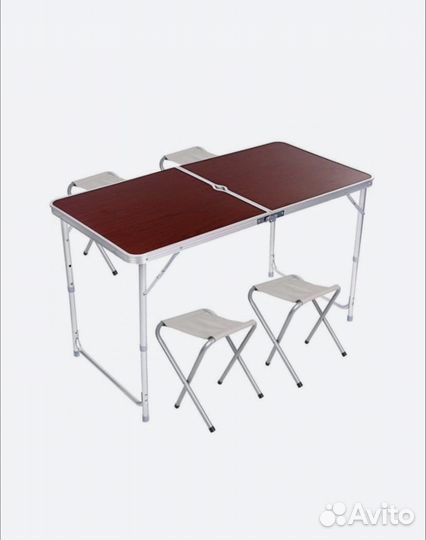 Стол складной туристический + 4 табурета