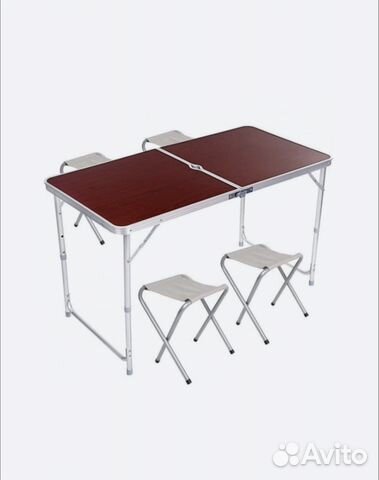 Стол складной туристический + 4 табурета