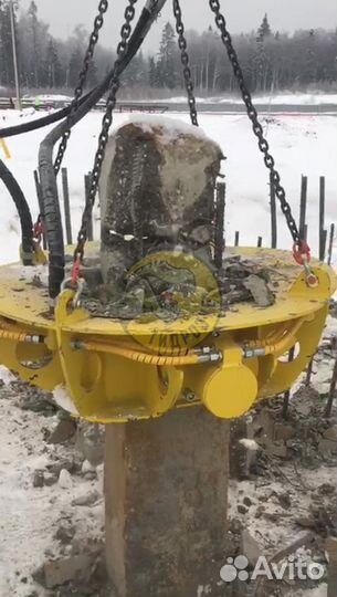 Сваерезка Срубка свай 300х300 установкой Гидрозуб