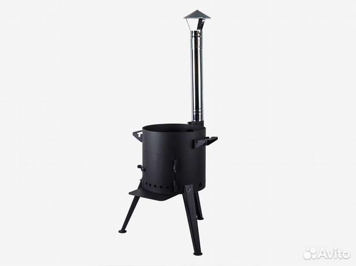 Печь для казана с дымоходом 6-8 литров