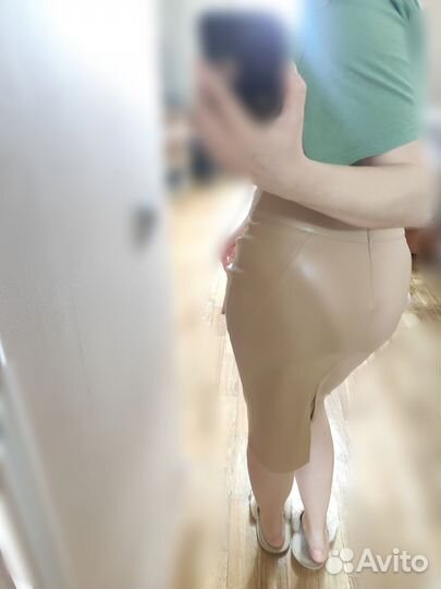 Юбка экокожа