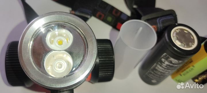 Мощный 2 режимный налобный ультрафиолетовый фонарь