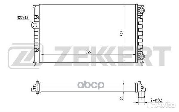 Радиатор охл. дв. VW Golf III 91- Vento 91- mk