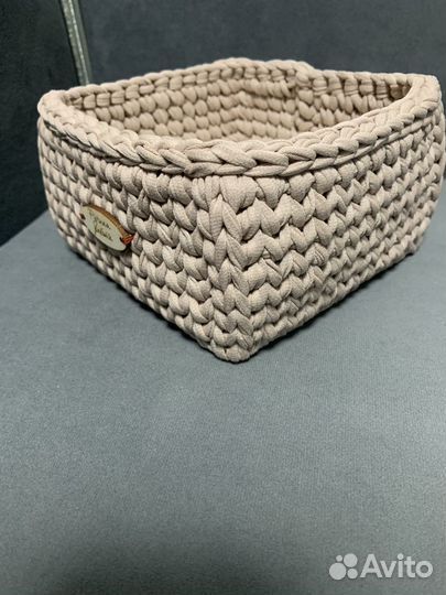 Корзинка из трикотажной пряжи