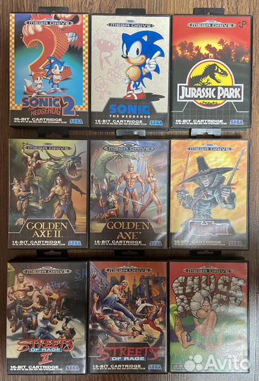 Коллекция картриджей для Sega Mega Drive