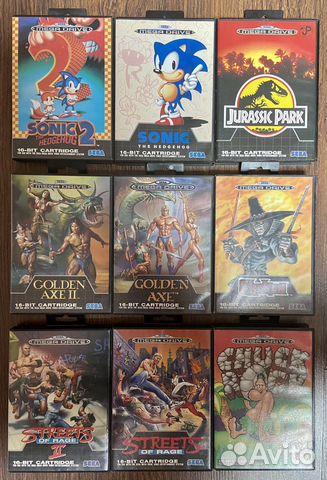 Коллекция картриджей для Sega Mega Drive