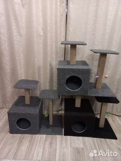 Домики и лесенки для кошек и собак с когтеточкой