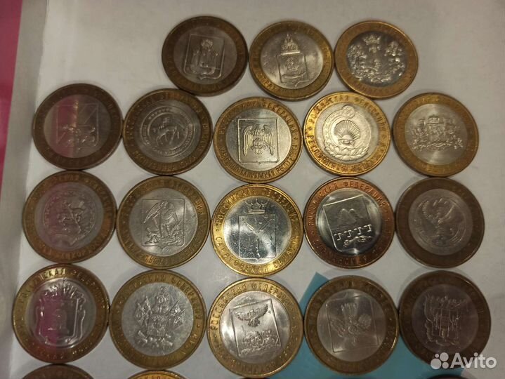 Юбилейные монеты 10 р биметалл области