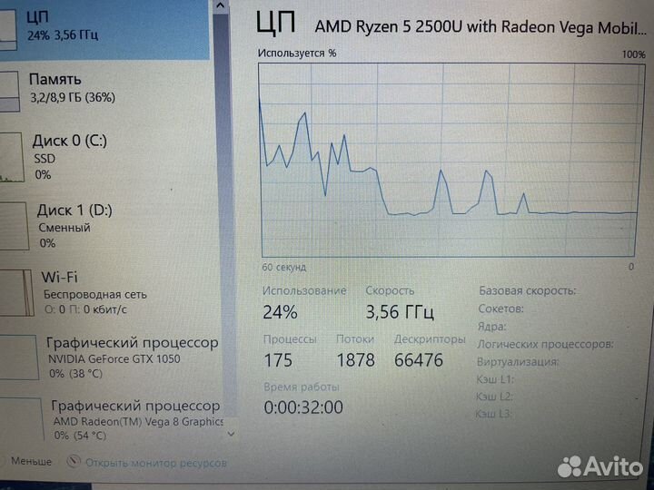 Игровой/Ryzen5/озу 10Гб/GTX 1050/SSD 256Гб