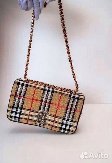 Женская сумка burberry Lola vintage в клетку недор