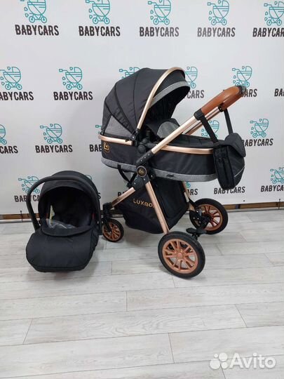 Коляска 3 в 1 Luxmom черный