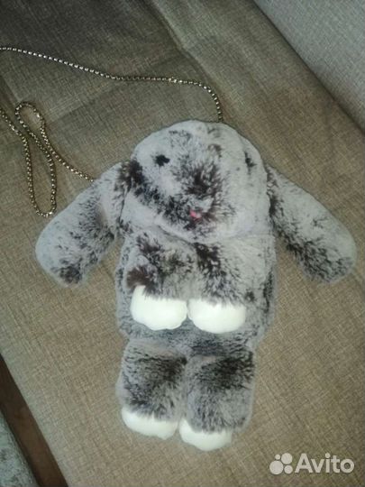 Рюкзак - сумка меховая, заяц