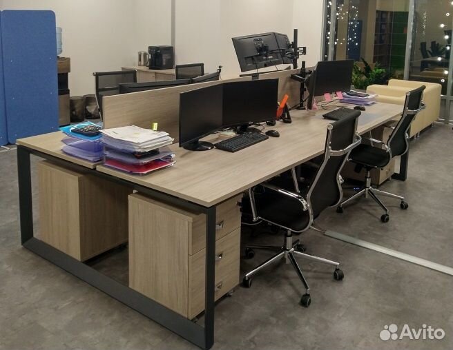 Стол Бенч (рабочая станция на 4 человека) Оникс. Н