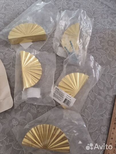 Ручка золото мебельная 32 мм Fan