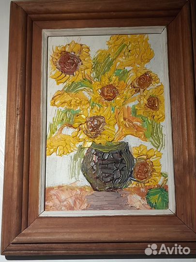 Картина маслом подсолнухи