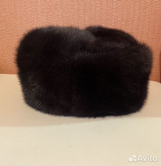 Норковая шапка мужская черная