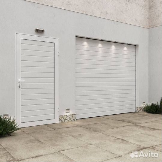 Подъемные ворота с боковой дверью Alutech Trend 2500х2250 мм