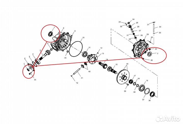 Сальник заднего редуктора Polaris Ranger 6x6