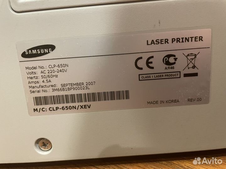 Цветной лазерный принтер samsung clp-650