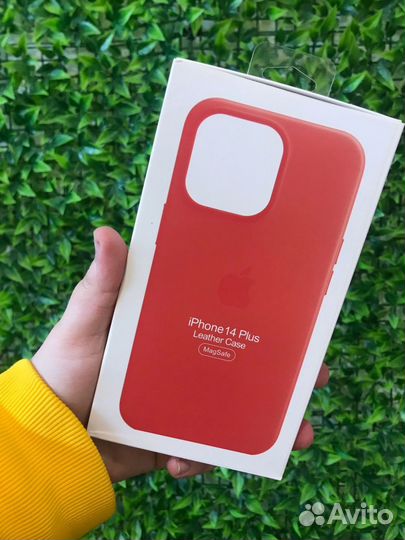 Чехол на iPhone 14 Plus Кожанный (Red)