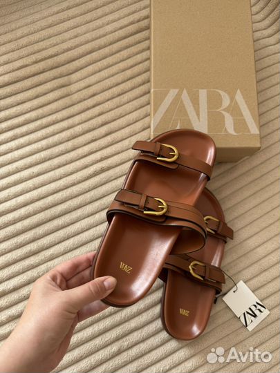 Сандалии Zara 35-42 коричневые и черные