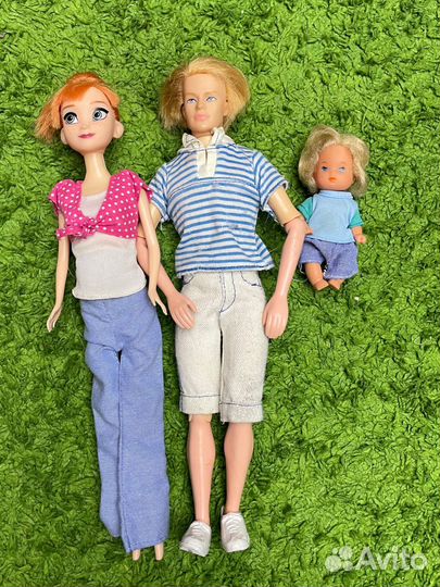 Куклы, набор кукол, машина для кукол, семья кукол